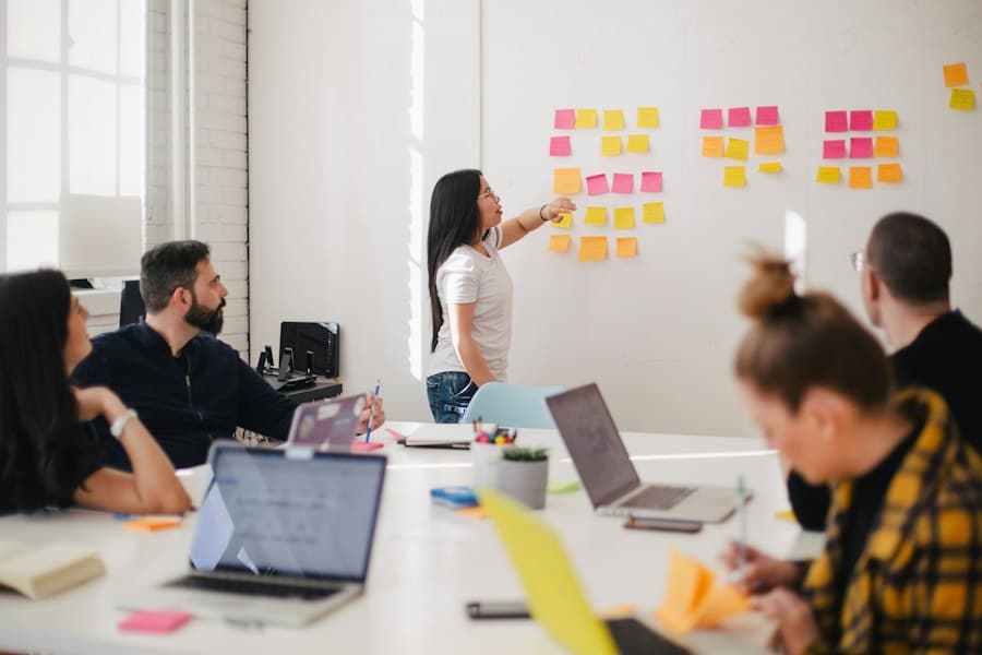 Business advisory meeting in a modern office